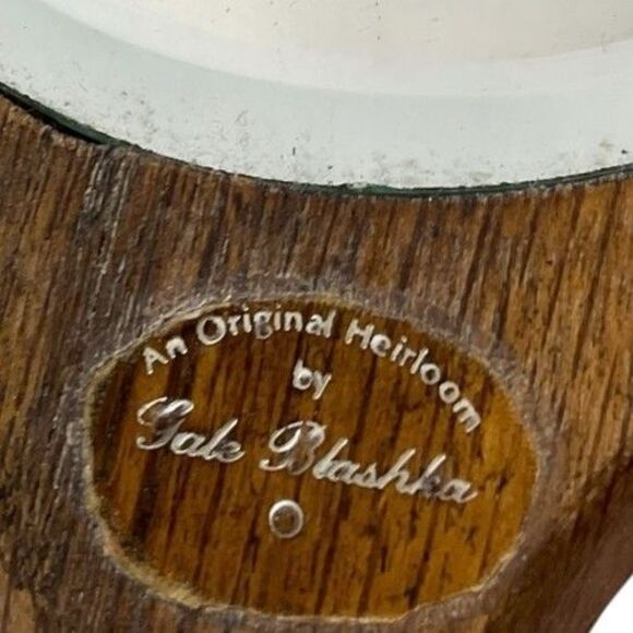 VTG 82s Gale Blashka Hand Held Heirloom Mirror Wood Painted Florals Signed Dated - Picture 4 of 9